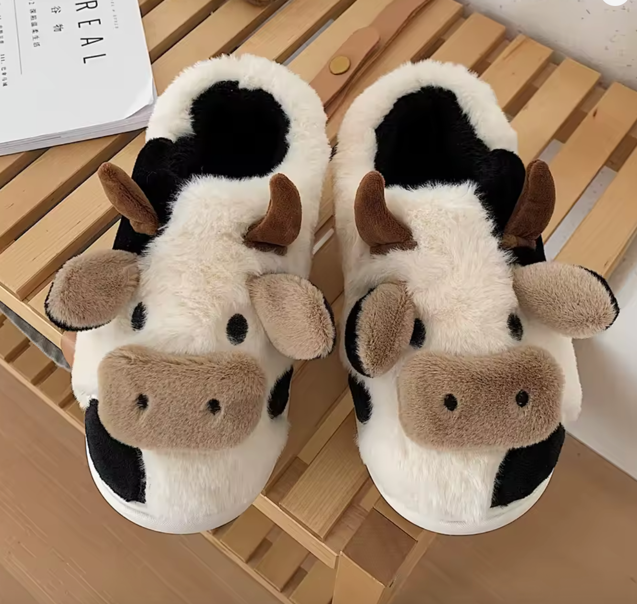 Domino & Penny™ Cow Slippers